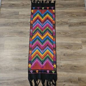 Hand Woven Colorful Zigzag Patterned Table Runner